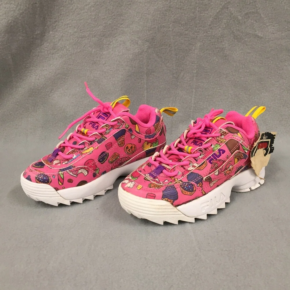 Fila Disruptor II Kids‎ Pink Sweet Treats Cupcake Sneakers 3XM01784-694 Size 13